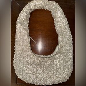 White Beaded Shoulder Bag